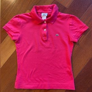 Lacoste polo, berry color, like new